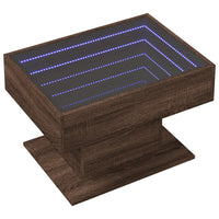 Thumbnail for LED-Couchtisch Braun Eichen-Optik 70x50x45 cm Holzwerkstoff