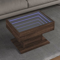 Thumbnail for LED-Couchtisch Braun Eichen-Optik 70x50x45 cm Holzwerkstoff