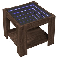 Thumbnail for LED-Couchtisch Braun Eichen-Optik 53x53x45 cm Holzwerkstoff