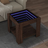 Thumbnail for LED-Couchtisch Braun Eichen-Optik 53x53x45 cm Holzwerkstoff