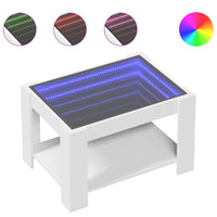 Thumbnail for Couchtisch mit LED-Leuchten Weiß 73x53x45 cm Holzwerkstoff