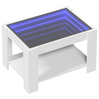 Thumbnail for Couchtisch mit LED-Leuchten Weiß 73x53x45 cm Holzwerkstoff