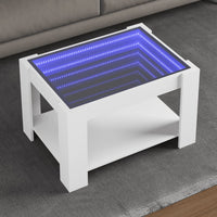 Thumbnail for Couchtisch mit LED-Leuchten Weiß 73x53x45 cm Holzwerkstoff