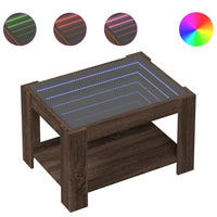 Thumbnail for LED-Couchtisch Braun Eichen-Optik 73x53x45 cm Holzwerkstoff
