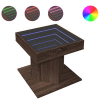 Thumbnail for LED-Couchtisch Braun Eichen-Optik 50x50x45 cm Holzwerkstoff