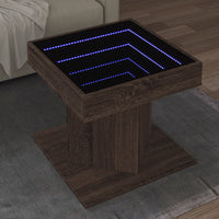 Thumbnail for LED-Couchtisch Braun Eichen-Optik 50x50x45 cm Holzwerkstoff