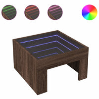 Thumbnail for Couchtisch mit Infinity-LED Braun Eichen-Optik 50x50x30 cm