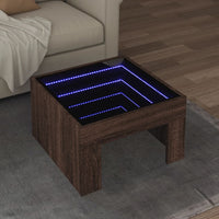 Thumbnail for Couchtisch mit Infinity-LED Braun Eichen-Optik 50x50x30 cm