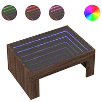 Thumbnail for Couchtisch mit Infinity-LED Braun Eichen-Optik 70x50x30 cm