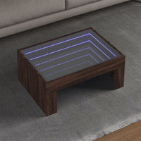 Thumbnail for Couchtisch mit Infinity-LED Braun Eichen-Optik 70x50x30 cm