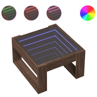 Thumbnail for Couchtisch mit Infinity-LED Braun Eichen-Optik 50x53x30 cm