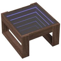 Thumbnail for Couchtisch mit Infinity-LED Braun Eichen-Optik 50x53x30 cm