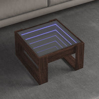 Thumbnail for Couchtisch mit Infinity-LED Braun Eichen-Optik 50x53x30 cm
