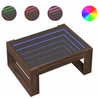 Thumbnail for Couchtisch mit Infinity-LED Braun Eichen-Optik 70x53x30 cm