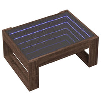 Thumbnail for Couchtisch mit Infinity-LED Braun Eichen-Optik 70x53x30 cm