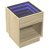 Thumbnail for Couchtisch mit Infinity-LED Sonoma-Eiche 40x40x50 cm