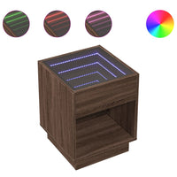 Thumbnail for Couchtisch mit Infinity-LED Braun Eichen-Optik 40x40x50 cm