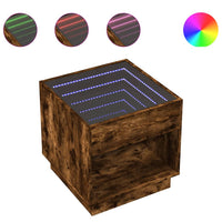 Thumbnail for Couchtisch mit Infinity-LED Räuchereiche 50x50x50 cm