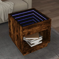 Thumbnail for Couchtisch mit Infinity-LED Räuchereiche 50x50x50 cm