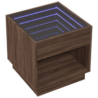 Thumbnail for Couchtisch mit Infinity-LED Braun Eichen-Optik 50x50x50 cm