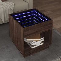 Thumbnail for Couchtisch mit Infinity-LED Braun Eichen-Optik 50x50x50 cm