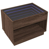 Thumbnail for Couchtisch mit Infinity-LED Braun Eichen-Optik 70x50x50 cm