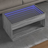 Thumbnail for Couchtisch mit Infinity-LED Grau Sonoma 90x50x50 cm