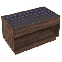 Thumbnail for Couchtisch mit Infinity-LED Braun Eichen-Optik 90x50x50 cm
