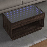 Thumbnail for Couchtisch mit Infinity-LED Braun Eichen-Optik 90x50x50 cm