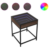Thumbnail for Couchtisch mit Infinity-LED Braun Eichen-Optik 40x40x51 cm