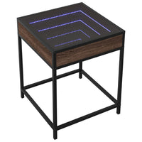 Thumbnail for Couchtisch mit Infinity-LED Braun Eichen-Optik 40x40x51 cm