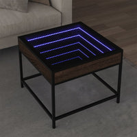 Thumbnail for Couchtisch mit Infinity-LED Braun Eichen-Optik 50x50x41 cm