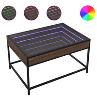 Thumbnail for Couchtisch mit Infinity-LED Braun Eichen-Optik 70x50x41 cm