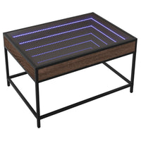 Thumbnail for Couchtisch mit Infinity-LED Braun Eichen-Optik 70x50x41 cm