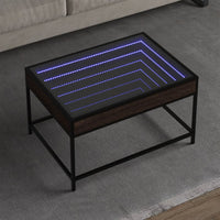 Thumbnail for Couchtisch mit Infinity-LED Braun Eichen-Optik 70x50x41 cm