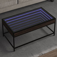 Thumbnail for Couchtisch mit Infinity-LED Braun Eichen-Optik 90x50x41 cm