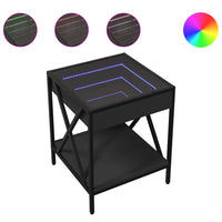 Thumbnail for Couchtisch mit Infinity-LED Schwarz 40x40x49 cm