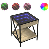 Thumbnail for Couchtisch mit Infinity-LED Sonoma-Eiche 40x40x49 cm