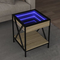 Thumbnail for Couchtisch mit Infinity-LED Sonoma-Eiche 40x40x49 cm