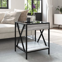 Thumbnail for Couchtisch mit Infinity-LED Grau Sonoma 40x40x49 cm