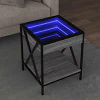 Thumbnail for Couchtisch mit Infinity-LED Grau Sonoma 40x40x49 cm