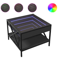 Thumbnail for Couchtisch mit Infinity-LED Schwarz 50x50x38 cm