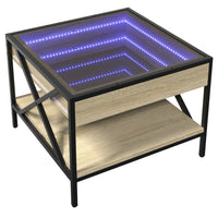 Thumbnail for Couchtisch mit Infinity-LED Sonoma-Eiche 50x50x38 cm
