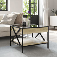 Thumbnail for Couchtisch mit Infinity-LED Sonoma-Eiche 50x50x38 cm