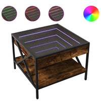 Thumbnail for Couchtisch mit Infinity-LED Räuchereiche 50x50x38 cm