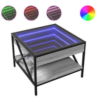 Thumbnail for Couchtisch mit Infinity-LED Grau Sonoma 50x50x38 cm