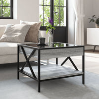 Thumbnail for Couchtisch mit Infinity-LED Grau Sonoma 50x50x38 cm