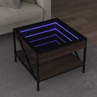 Thumbnail for Couchtisch mit Infinity-LED Braun Eichen-Optik 50x50x38 cm