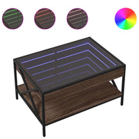 Thumbnail for Couchtisch mit Infinity-LED Braun Eichen-Optik 70x50x38 cm