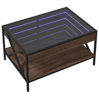 Thumbnail for Couchtisch mit Infinity-LED Braun Eichen-Optik 70x50x38 cm